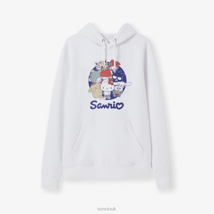 Sanrio Group Japanese Logo Premium Organic Cotton White Hoodie TN2B4 Clothing