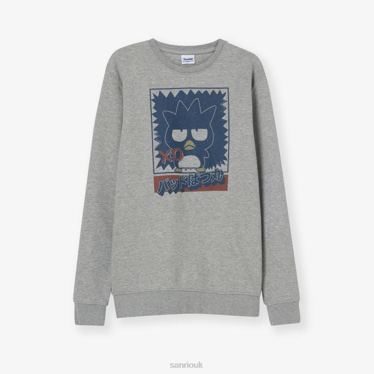 Sanrio Bad Badtz-Maru Japanese Graphic Premium Organic Cotton Grey Sweatshirt TN2B12 Clothing