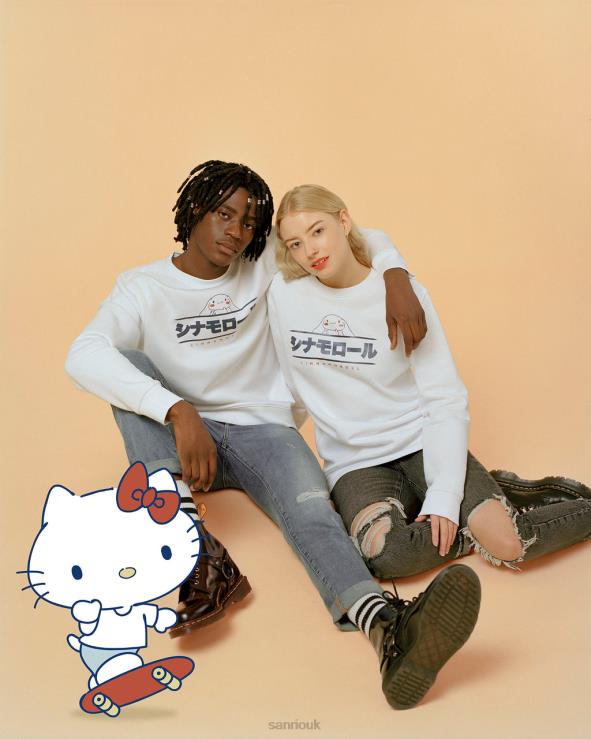 Sanrio Cinnamoroll Japanese Graphic Premium Organic Cotton White Sweatshirt TN2B10 Clothing Sanrio Cinnamoroll Japanese Graphic Premium Organic Cotton White Sweatshirt TN2B10 Clothing
