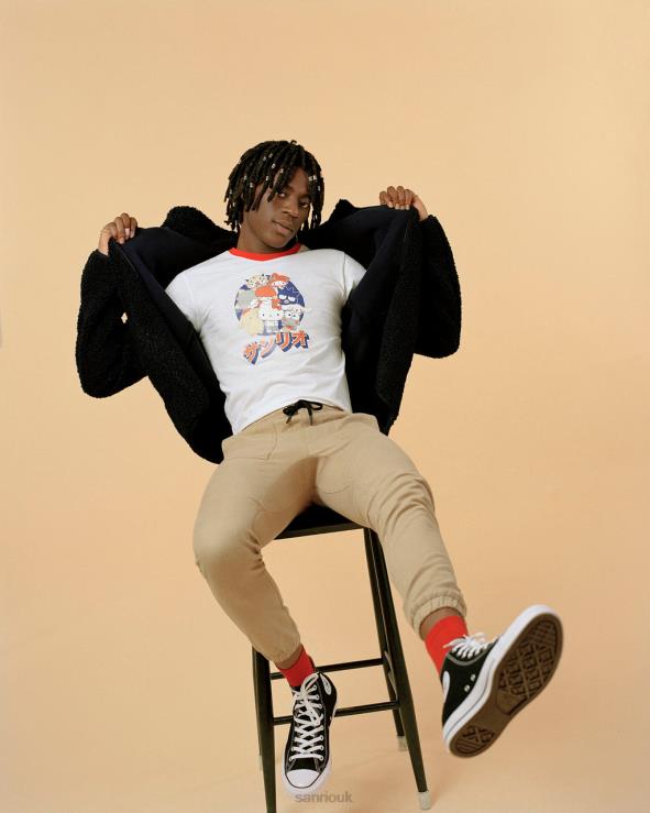 Sanrio Group Japanese Logo Ringer T-Shirt TN2B13 Clothing